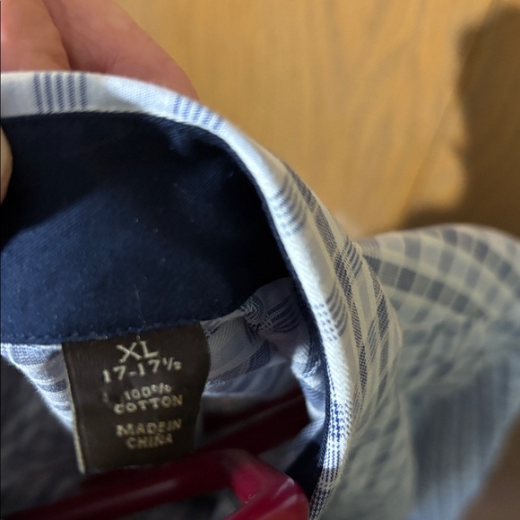 Two Tasso Elba Light Blue and dark blue Plaid Button Down Shirts XL men’s - Picture 3 of 10